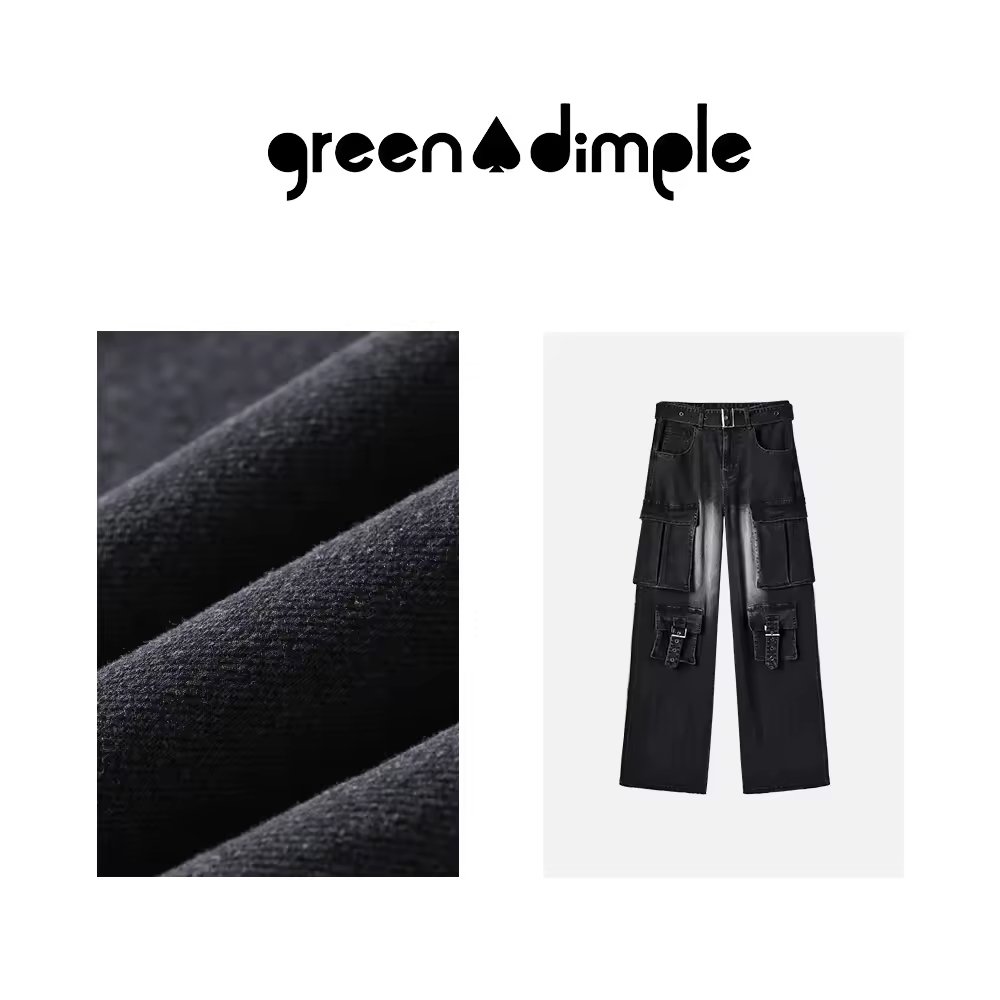 Women Casual Loose Pocket Denim Pants - Image 3