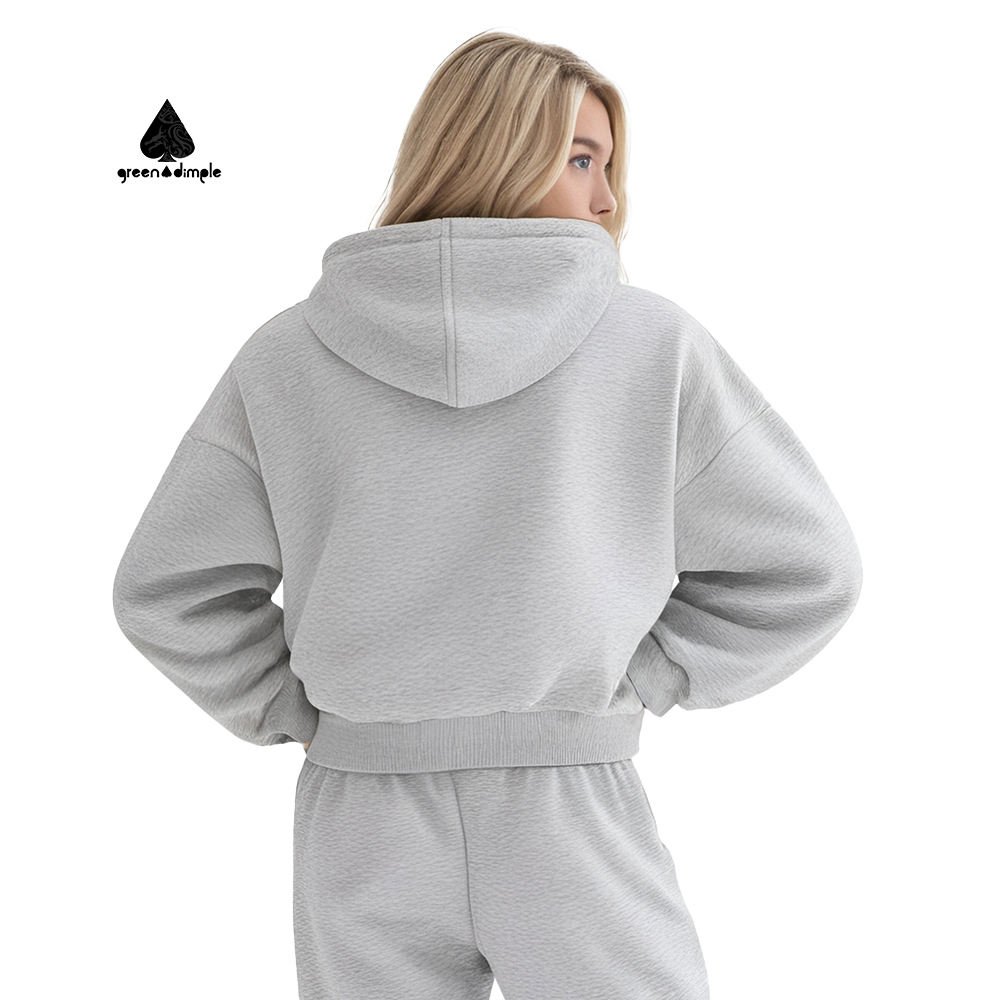 Women’s Oversized Crop Top Hoodie - Image 3