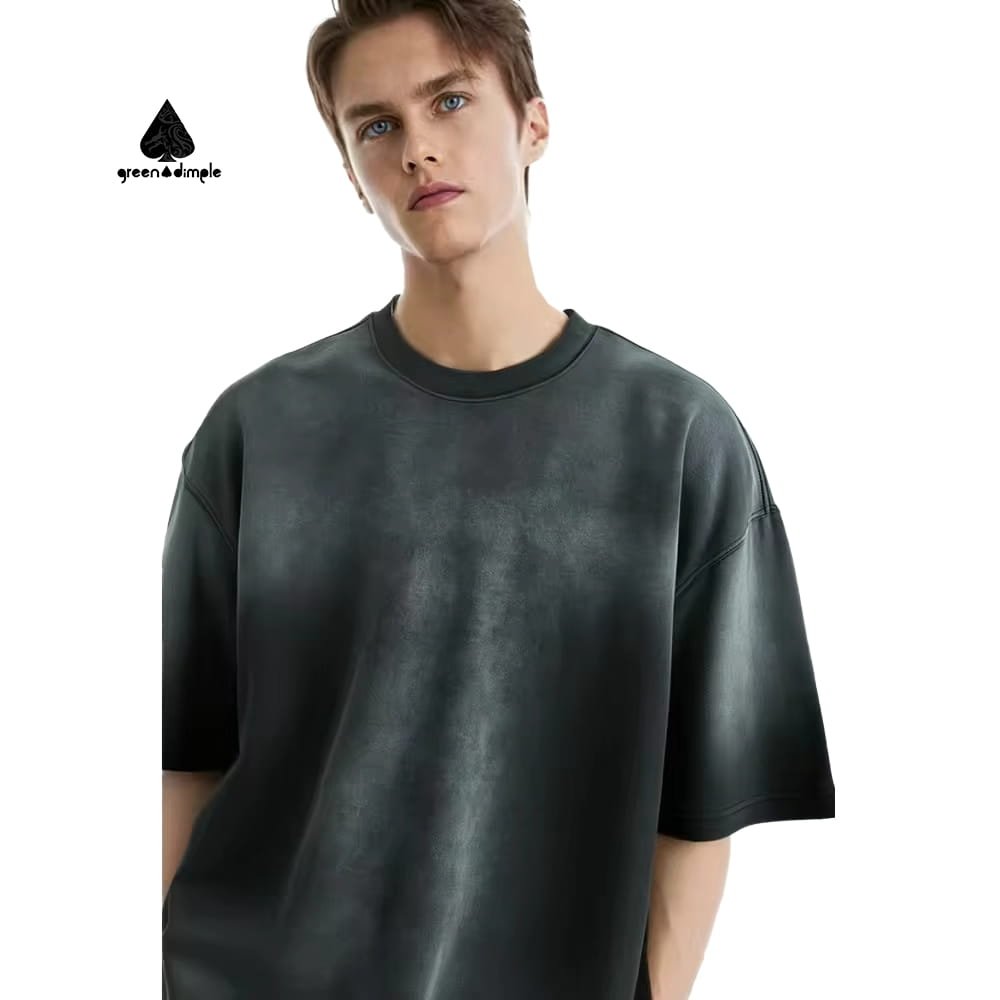 Custom oversized dark solid color T shirt street style