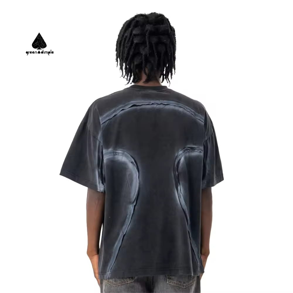 acid washed oversized heavyweight cotton t shirt back view