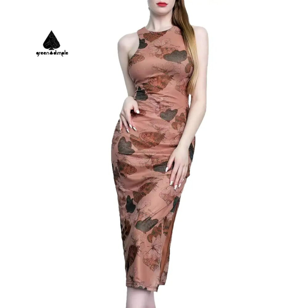 Chiffon Cheongsam Dress front view