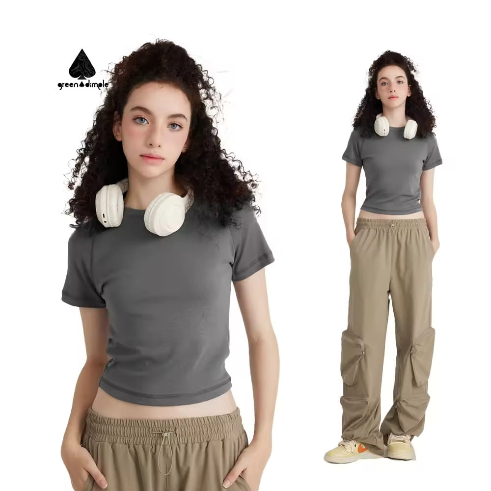 Custom embroidery women T shirt regular fit cotton short sleeve tee