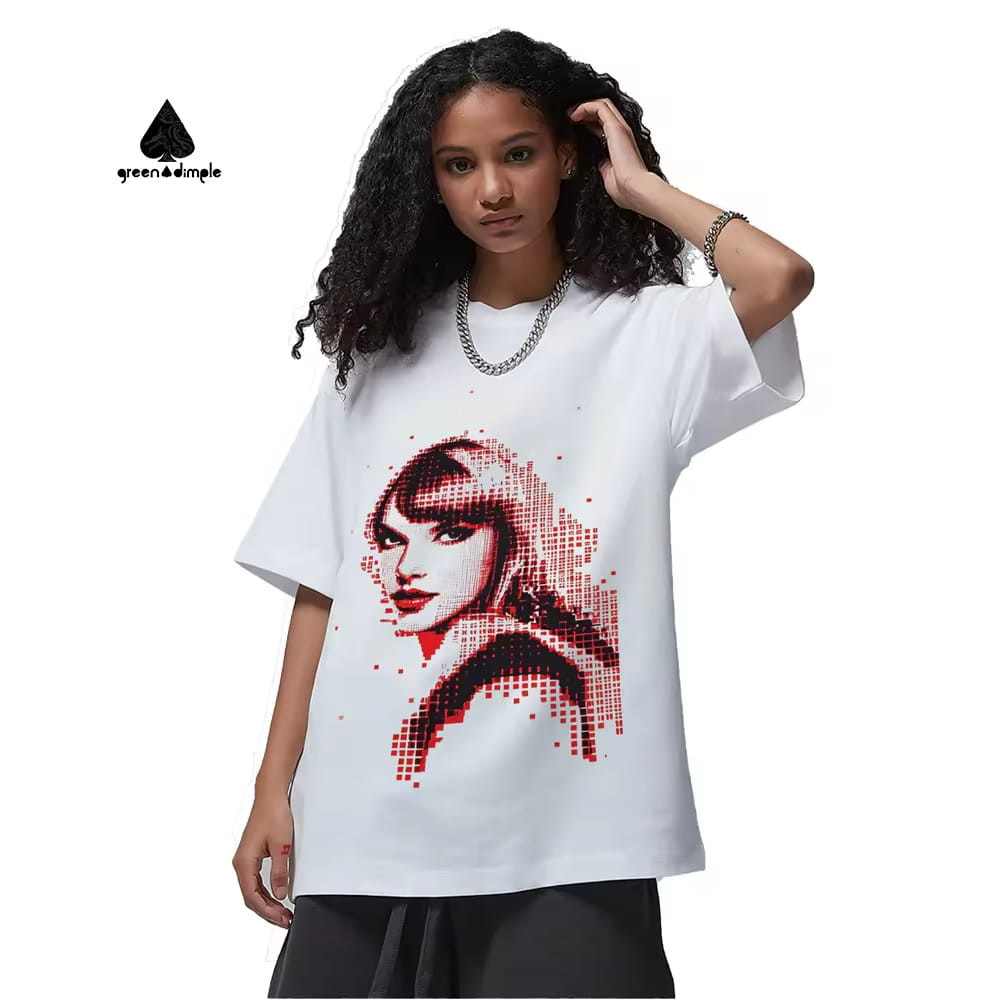 custom oversized graphic tee women 230g cotton streetwear print design