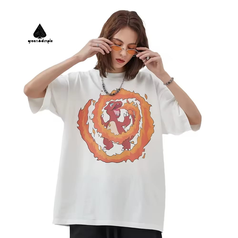 Custom heavyweight cotton oversized streetwear T-shirt front view