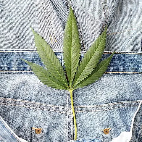 raw denim fabric texture close-up