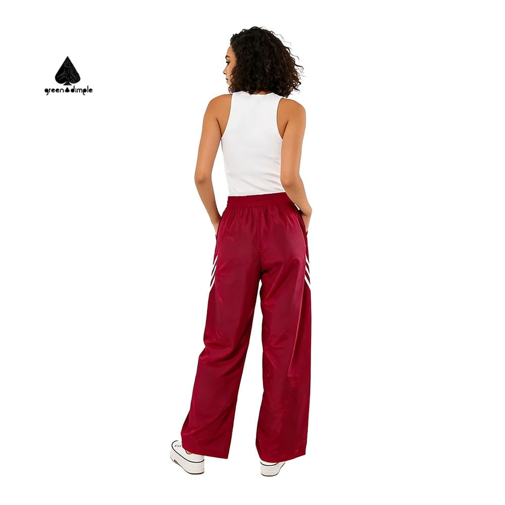 wide leg track pants women back view loose fit summer casual pants