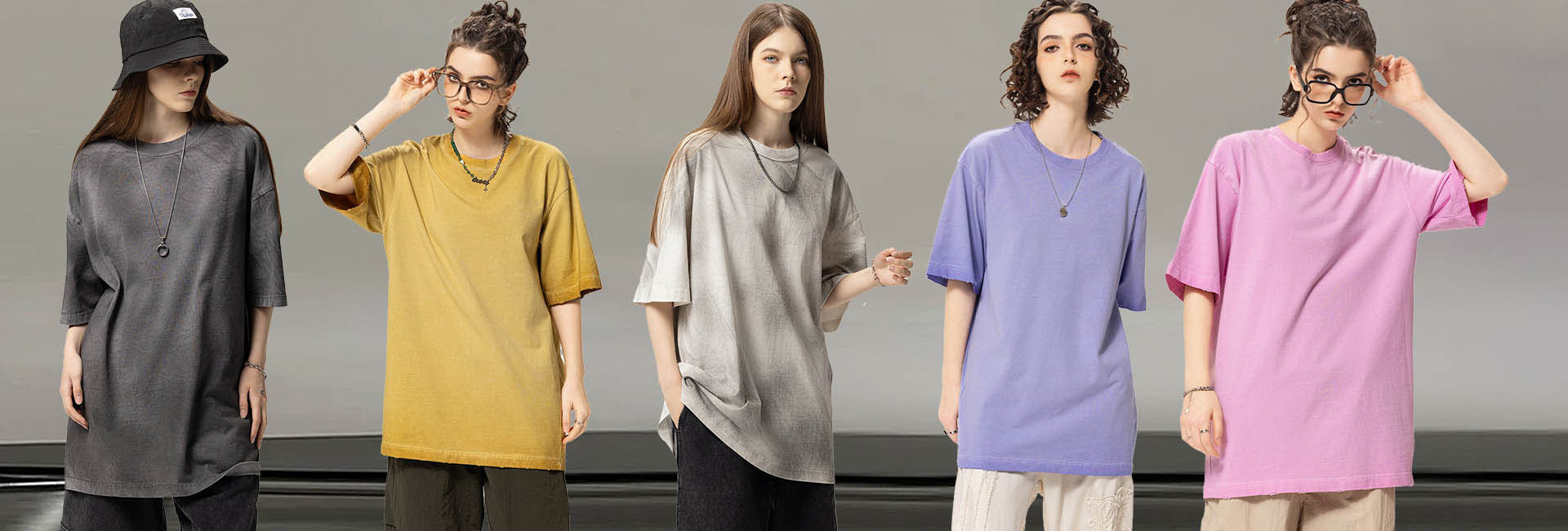 Custom women's t-shirt collection banner for casual and streetwear styles