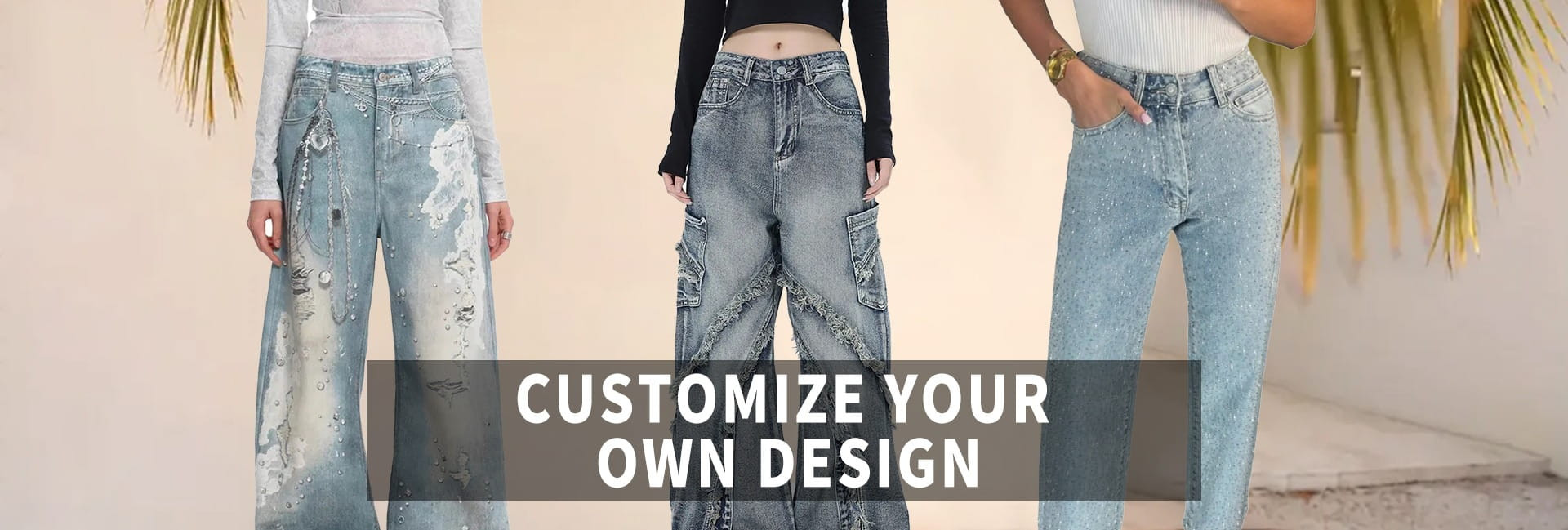 Women Patchwork Flare Pants Studded Vintage Streetwear